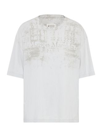 Maison Margiela White Numeric Print Cotton T-Shirt