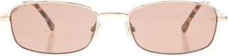 Victoria Beckham Slim Metalen Rechthoekige Zonnebril - Dames - Zonnebrillen - Geel - ONE Size - Accessoires