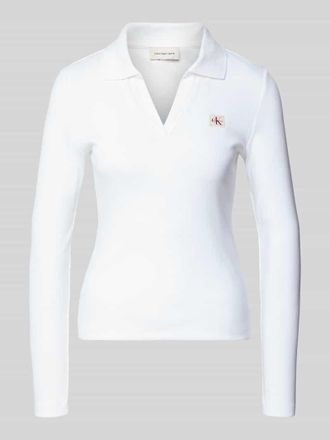 Calvin Klein Jeans Longsleeve mit Label-Detail in Weiss, Gr&ouml;&szlig;e XL