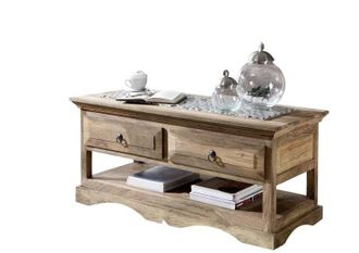 Massivmoebel24 Tavolino Da Salotto In Legno Di Sheesham / Palissandro 110x50x50 Grigio Scuro Oliato Leeds 44