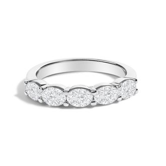 House of Brilliance 14K White Gold 1.25 CTTW LCD 5 STONE OVAL RING