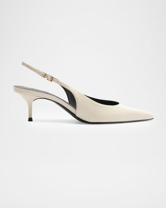 Schutz 50mm Paola Leather Slingback Pumps