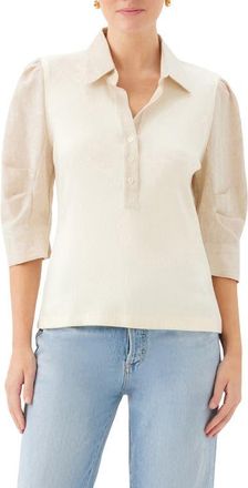 Fifteen Twenty Camden Contrast Henley in Cream at Nordstrom, Size X-Small