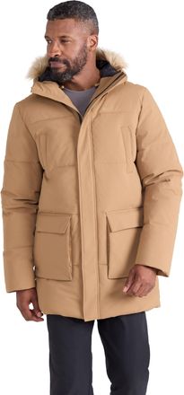 Mountain Warehouse Fern Mens Water Resistant Padded Parka - Thermal Tested -50 ° Puffer Coat with Elastic Cuff & Hood - Spring Summer Camping & Outdoors Tan XL