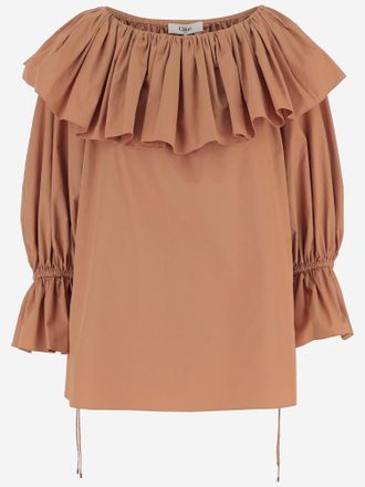 Chlo&eacute; Cotton Top With Ruffles