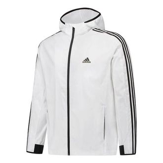adidas Mens Sport Woven Windbreaker Jacket White GQ0623