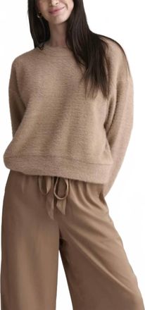 Splendid Fallon Fuzzy Crewneck Sweater In Macchiato