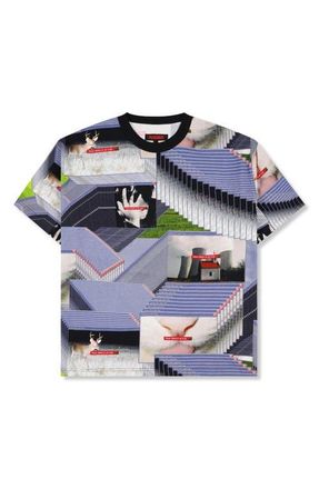 Pleasures Crash Graphic Print Oversize Cotton T-Shirt in Black Multi at Nordstrom, Size Xx-Large