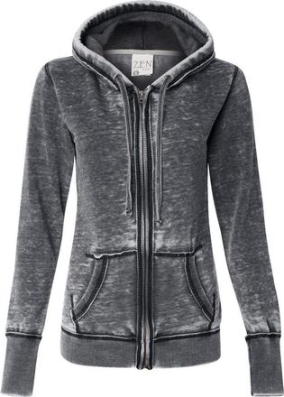 J. America Womens Zen Fleece Full-Zip Hooded Sweatshirt