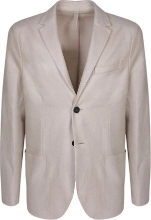 Harris Wharf London Single-breasted Linnenmix Blazer - Heren - Business blazers - Beige - L - Linnen - Kostuums