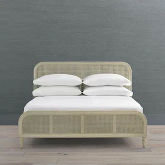 Frontgate Alayna Cane Bed - French Linen, Queen - Frontgate