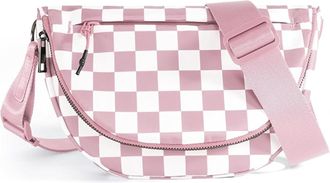 Generic Checkered Crossbody Bags for Women and Girls, Durable Strap Roomy Versatile Mom-Friendly Diaper Bag Bum Handbag with Multiple Pockets (Pink Checkered)