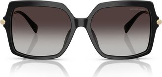 Michael Kors Quogue 57mm Square Sunglasses in Black/dark Grey Gradient at Nordstrom