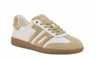 Back70 Womens Cloud Fur Sneaker In White Beige