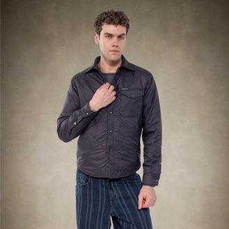 Members Only Mens Quilted Shirt Jacket