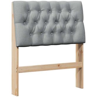 vidaXL Upholstered Headboard Light Grey 80 cm Solid Pine Wood vidaXL