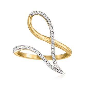 Canaria Canaria Diamond-Accented Open-Space Geometric Ring in 10kt Yellow Gold