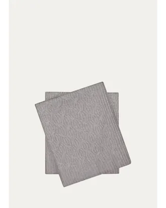 Sofiacashmere Modern Cable-Knit Cashmere Throw, 56 x 72