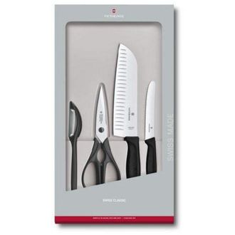 Victorinox by Swiss Army Tijeras Victorinox Swiss Classic, Juego De 4 Piezas, Negras 6.7133.4g
