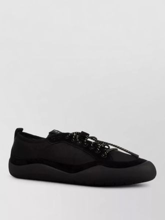 Prada lace up low top rubber sole sneakers
