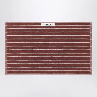 Tekla Striped reddish-brown guest towel 30x50 cm