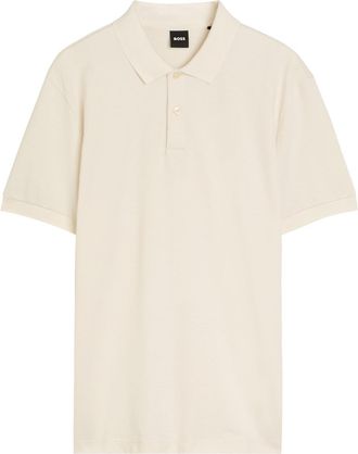 BOSS Boss Fine-knit Cotton Polo Shirt - Beige - Xxl
