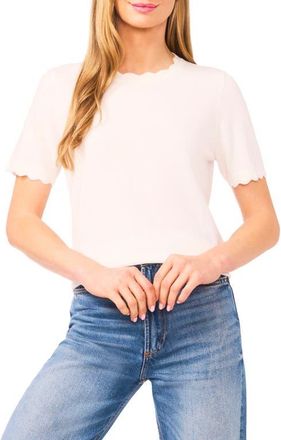 CeCe by Cynthia Steffe Scallop Neck Sweater in New Ivory at Nordstrom, Size Xx-Small