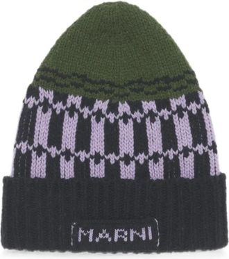 Marni Beanies - Heren - Hoeden - Groen - M - Accessoires