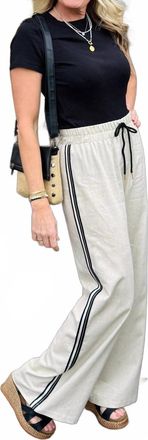 Joseph Ribkoff Womens Sporty Stripe Pant In Natural