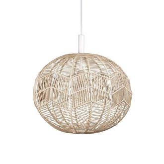 Globen Lighting L&aacute;mpara de techo en madera rat&aacute;n natural di&aacute;m:45cm