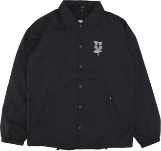 HUF Zwarte Nylon Coach Jack Megablast - Heren - Zomerjassen - Zwart - M - Nylon - Jassen