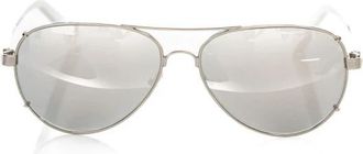 Frankie Morello Aviator Zonnebril Metalen Frame Witte Arm - unisex - Zonnebrillen - Grijs - ONE Size - Accessoires
