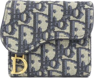 Dior Blue Canvas Card Wallet (Pre-Owned)