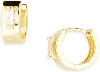 Argento Vivo Cubic Zirconia Wide Huggie Hoop Earrings in Gold at Nordstrom Rack