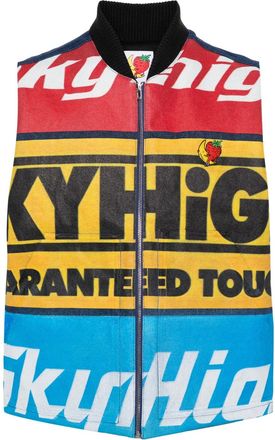 Sky High Farm Gilet denim con logo - Blu