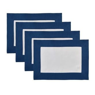 Solino Home Linen Placemats - Contempo, 14 x 19 in Indigo Blue And White at Nordstrom, Size Medium