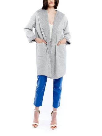 LBLC The Label Vanessa Hooded Cardigan In Heather Grey