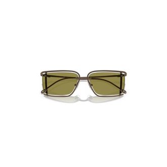 Diesel Rectangular Metal Sunglasses 100% UV - unisex - Diesel - Sunglasses - Brown - 57 MM - Accessories