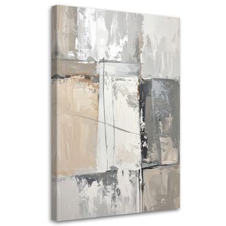 Feeby Impresi&oacute;n De Imagen, Abstracci&oacute;n En Tonos Beige Y Blanco, 80x120
