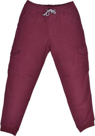 Brunello Cucinelli Burgundy Cotton Cargo Trousers, Size Large
