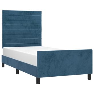 vidaXL Estructura De Cama Sin Colch&oacute;n Terciopelo Azul Oscuro 90x200 Cm Vidaxl