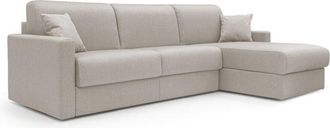 Divani.Store Divani.store - Chris Sof&aacute; Esquinero De 5 Plazas En Tejido Impermeable 248 Cm Izquierdo (mat. 120x197) Crema