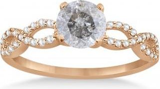 Allurez Twisted Infinity Round Salt & Pepper Diamond Engagement Ring 14k Rose Gold (0.50ct)