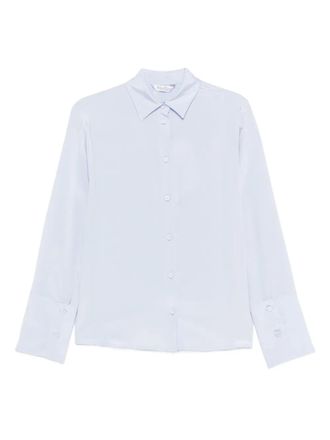 Max Mara buttoned shirt - women - Silk/Elastane - 42 - Blue