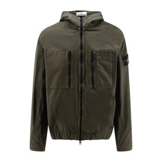 Stone Island Bomberjack - Heren - Bomber jackets - Grijs - M - Katoen - Jassen