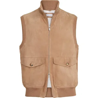 Brunello Cucinelli Suede vest in Light Brown at Nordstrom, Size Xxx-Large Eu