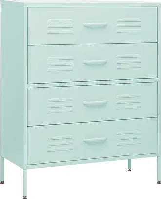vidaXL Armario De Cajones De Acero Verde Mint 80x35x101,5 Cm Vidaxl