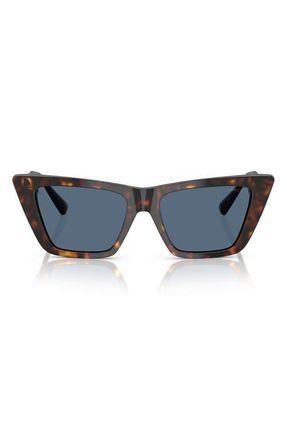 Jimmy Choo London 53mm Cat Eye Sunglasses in Havana/Dark Blue at Nordstrom