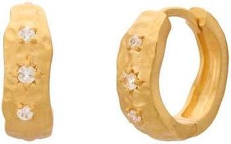 Murkani Cosmic Love Huggie With White Topaz in Yellow Gold at Nordstrom