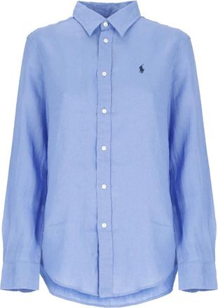 Ralph Lauren Linnen Overhemd - Dames - Overhemden - Blauw - XS - Linnen - Overhemden